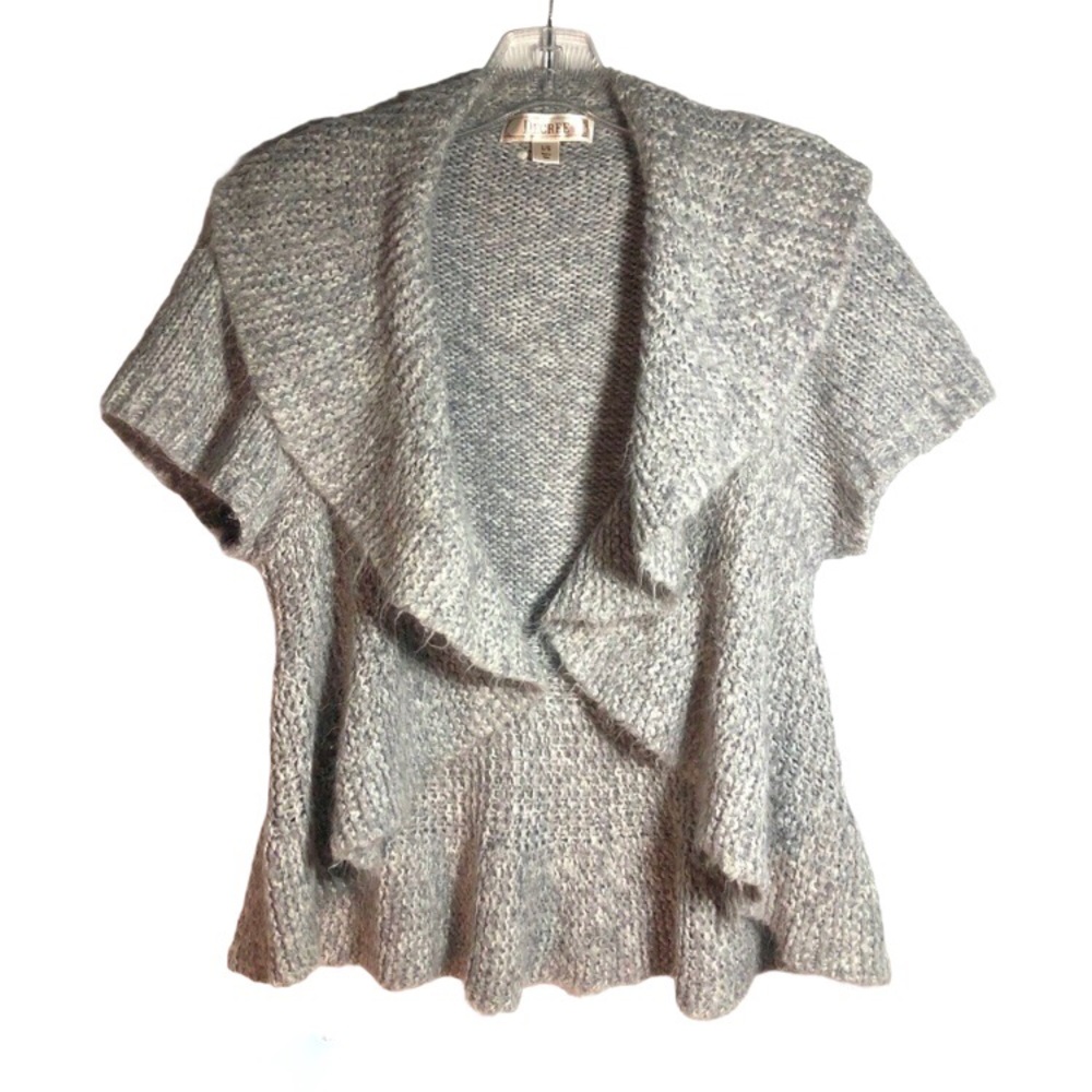 Decree waterfall sweater gray silvery threads Sz L